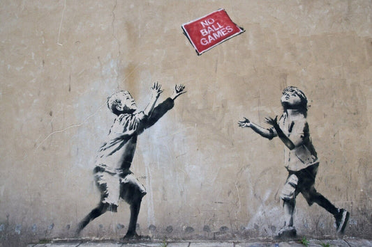 Banksy No Ball Games | Graffiti Wall Art | Famous Street Art Poster - Graphic & Art Poster