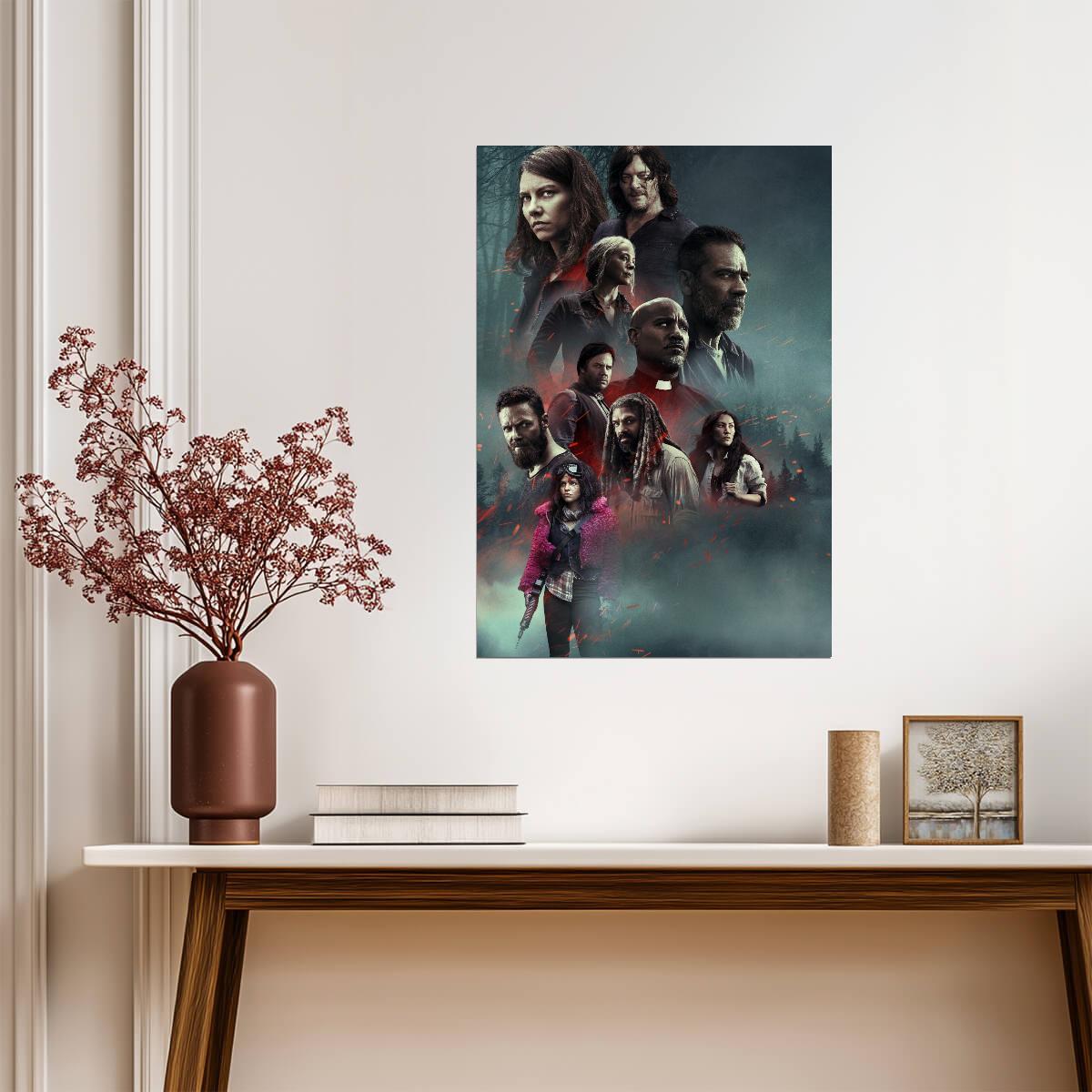 The Walking Dead Season 11 Collage | Full Cast Character Art | Zombie Apocalypse Poster - Movies & TV Poster