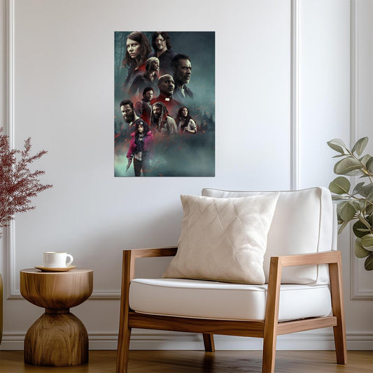 The Walking Dead Season 11 Collage | Full Cast Character Art | Zombie Apocalypse Poster - Movies & TV Poster