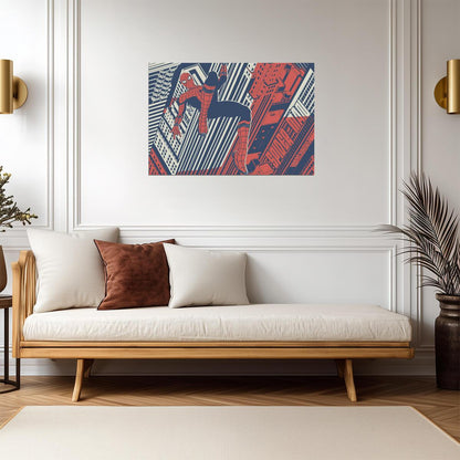 Spider-Man Abstract Comic Art | Red & Blue Poster | Marvel Wall Art - Graphic & Art Poster