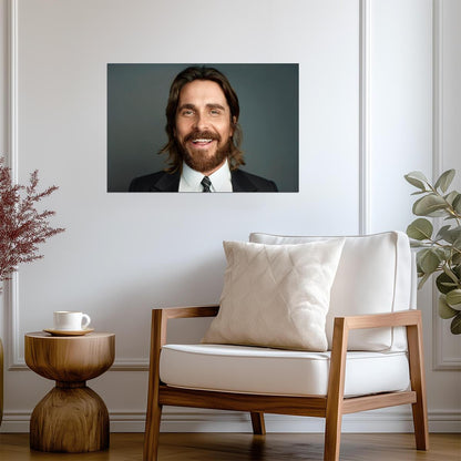 Christian Bale Color Portrait | Famous Actor Photoshoot | Modern Celebrity Poster - Celebrities Poster