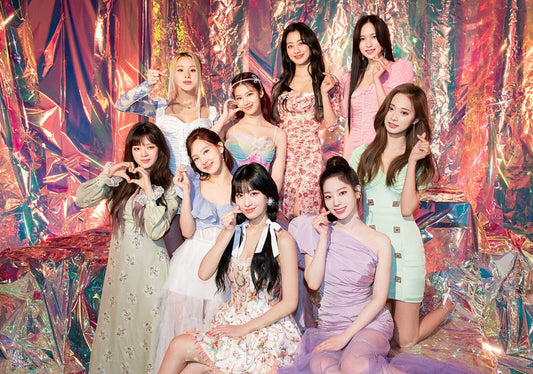 Twice K-Pop Group | Iridescent Background Portrait | Korean Girl Band Poster - Music Poster