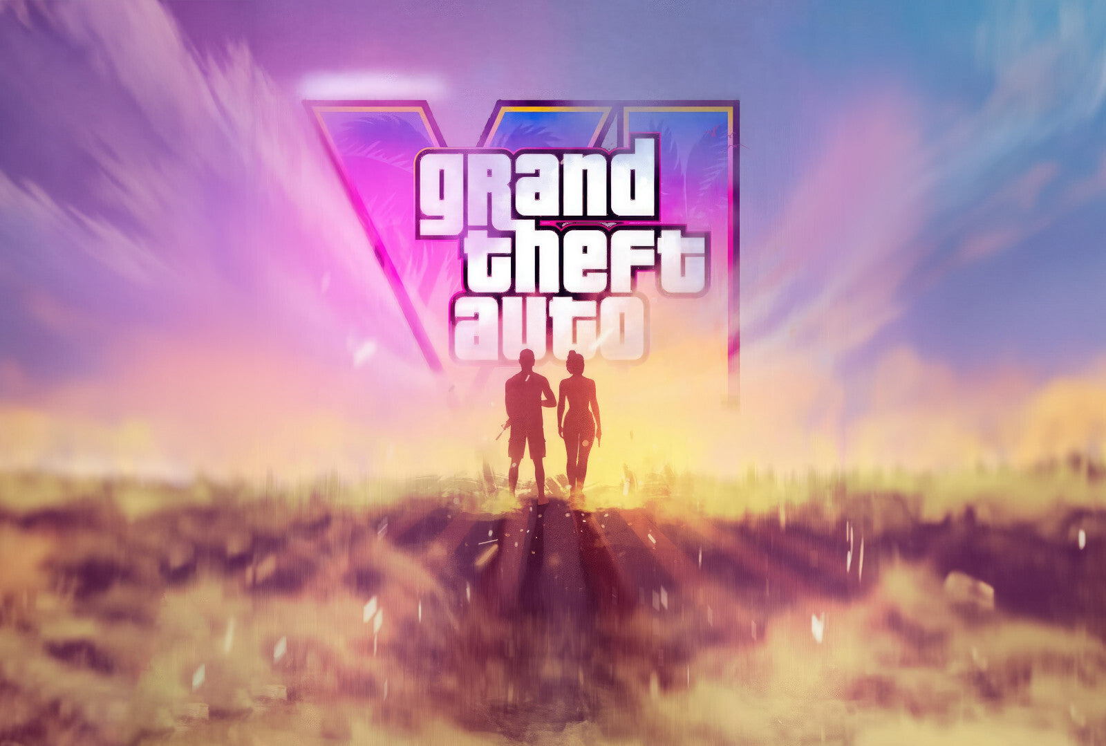 Grand Theft Auto VI Fan Logo Art Sunset | Vice City Inspired Poster | Action-Adventure Gift - Video Games Poster