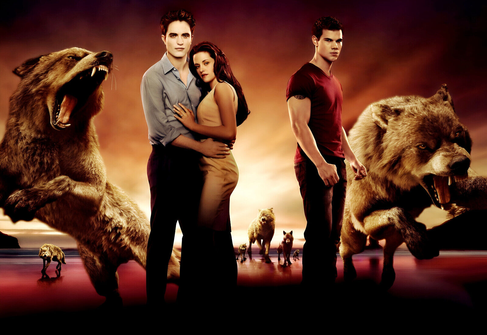 Twilight Saga Cast Poster | Edward Bella Jacob | Movie Wall Art - Movies & TV Poster