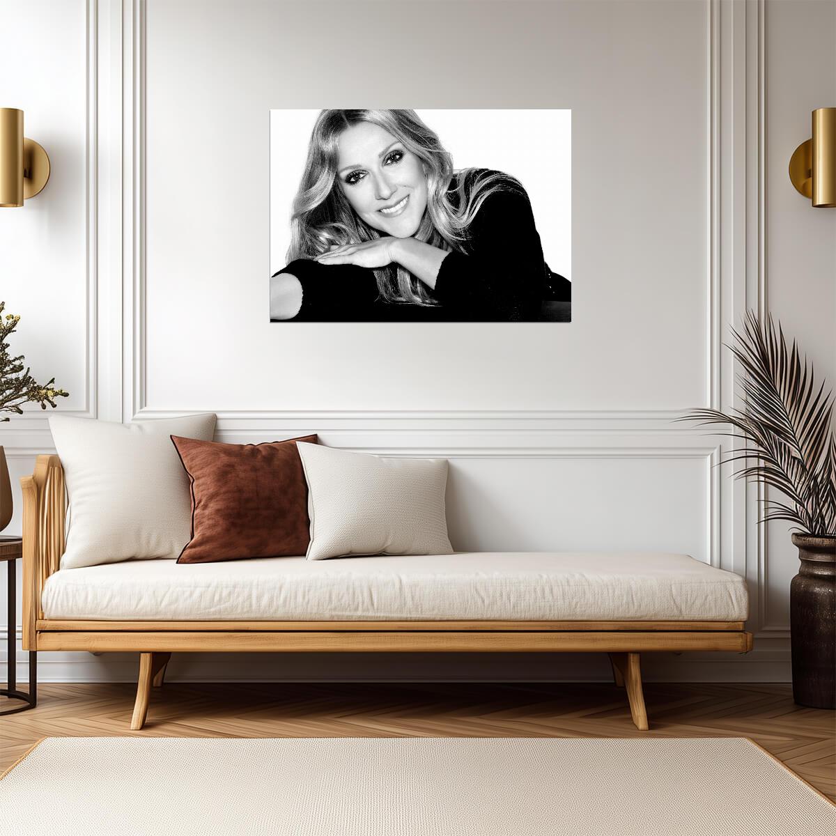 Celine Dion | Elegant Black and White Portrait | Music Legend Poster - Music Poster