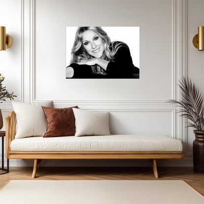 Celine Dion | Elegant Black and White Portrait | Music Legend Poster - Music Poster