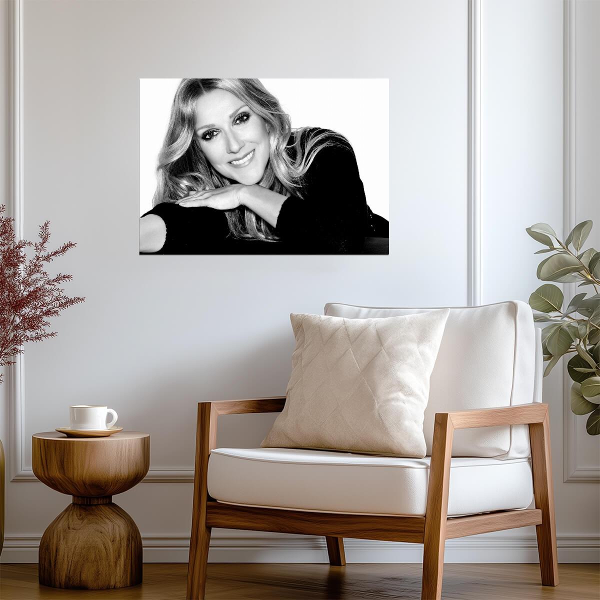 Celine Dion | Elegant Black and White Portrait | Music Legend Poster - Music Poster