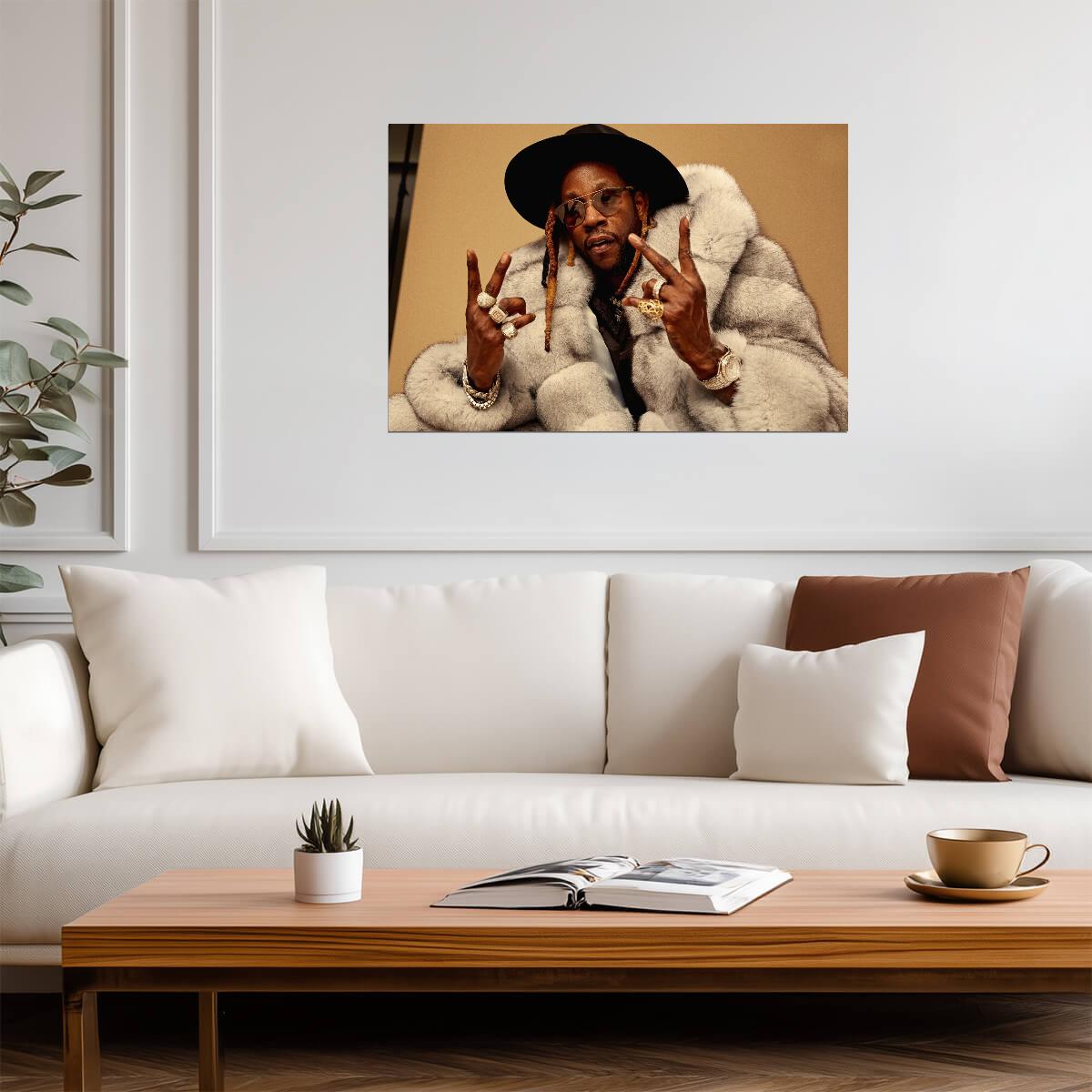 2 Chainz Portrait | Music Poster | Warm Tone Hip Hop Print - Music Poster
