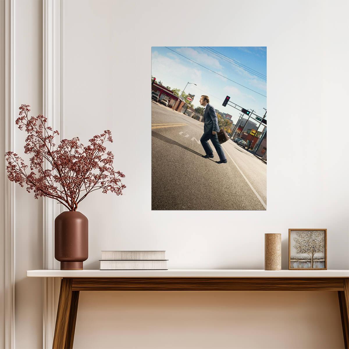 Better Call Saul Goodman Walking | TV Show Poster | Cinematic Wall Art - Movies & TV Poster