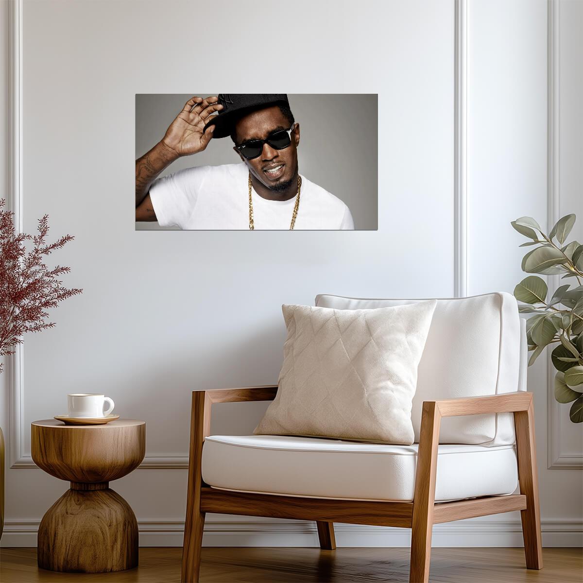 Sean Diddy Combs Shouting | Black Hat & Sunglasses Photo | Hip Hop Legend Poster - Music Poster