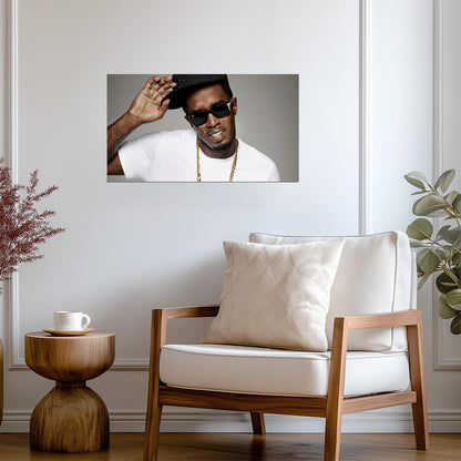 Sean Diddy Combs Shouting | Black Hat & Sunglasses Photo | Hip Hop Legend Poster - Music Poster