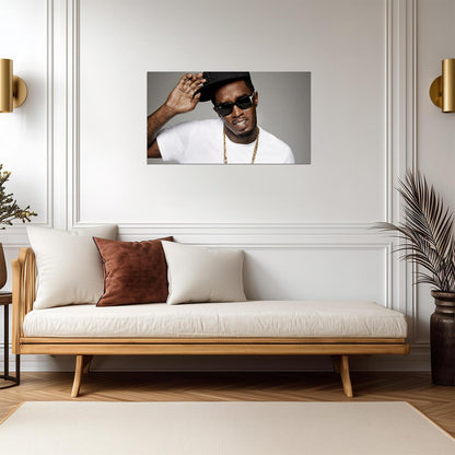 Sean Diddy Combs Shouting | Black Hat & Sunglasses Photo | Hip Hop Legend Poster - Music Poster