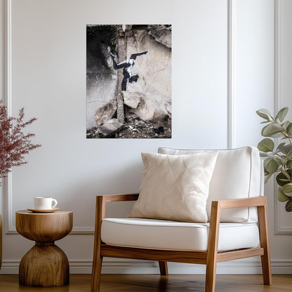 Banksy Gymnast in Borodyanka | Street Art Print | Modern Graffiti Wall Poster - Graphic & Art Poster
