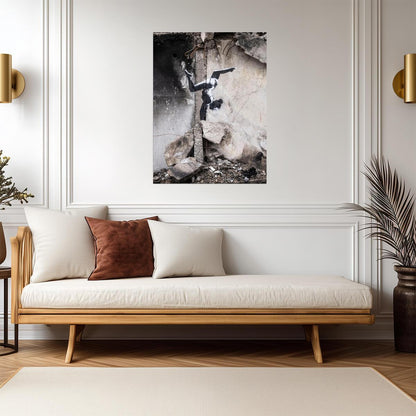Banksy Gymnast in Borodyanka | Street Art Print | Modern Graffiti Wall Poster - Graphic & Art Poster