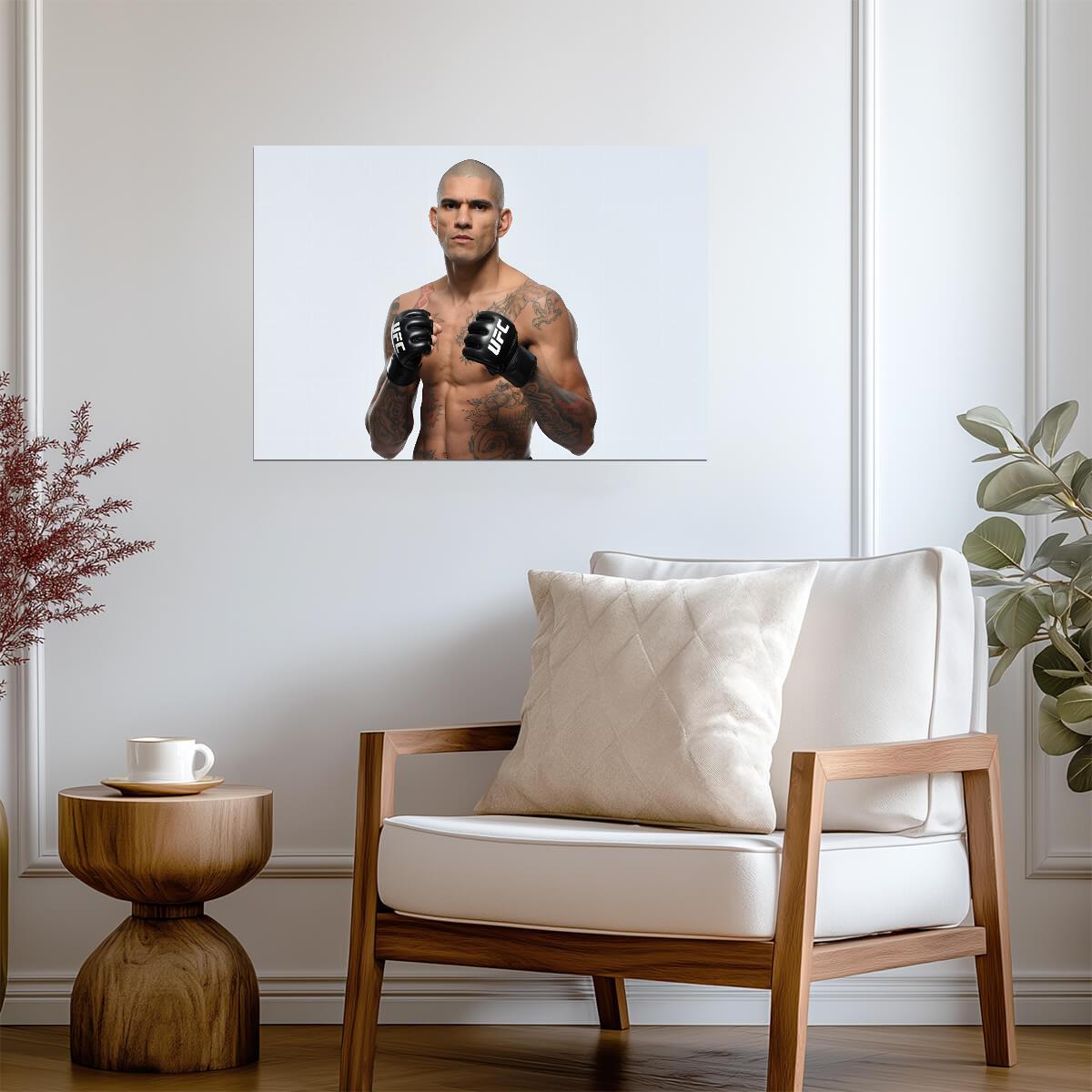 Alex Pereira Fighting Stance Studio | UFC Poster | Poatan MMA Decor - Sports Poster