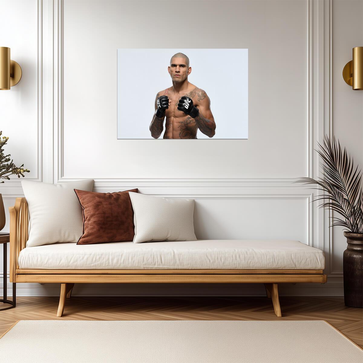 Alex Pereira Fighting Stance Studio | UFC Poster | Poatan MMA Decor - Sports Poster