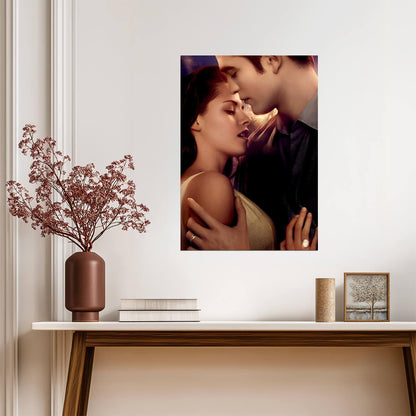 Twilight Saga Bella & Edward Kiss | Close Up Movie Poster | Romance Film Art - Movies & TV Poster