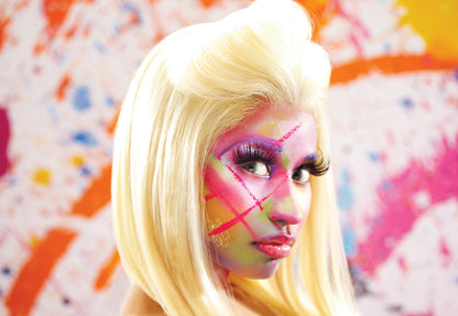 Nicki Minaj Colorful Face Paint | Pink Friday Era Poster | Abstract Music Art - Music Poster