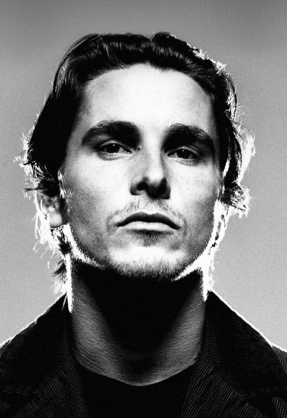 Christian Bale | Black and White Portrait Poster | Actor Wall Art - Celebrities Poster