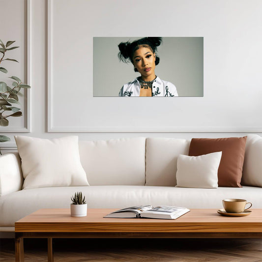 Coi Leray | Modern Rapper Portrait | Hip Hop Music Poster - Music Poster