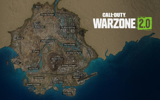 Call of Duty Warzone 2.0 | Al Mazrah Map Overview | Battle Royale Game Art - Video Games Poster