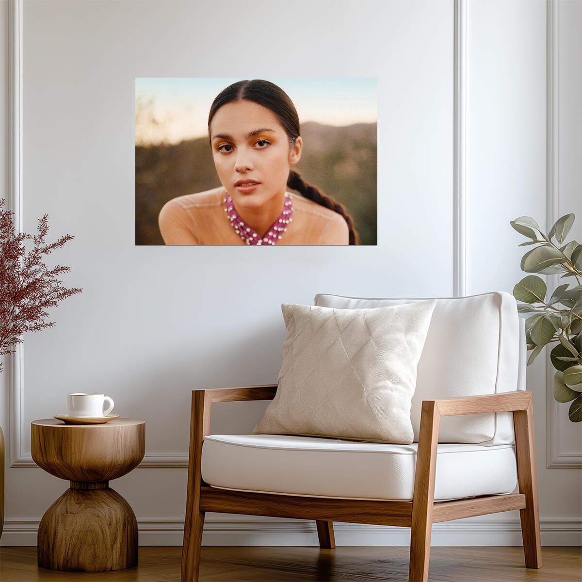 Olivia Rodrigo Pink Choker | Warm Light Portrait | Pop Music Sensation Poster - Music Poster