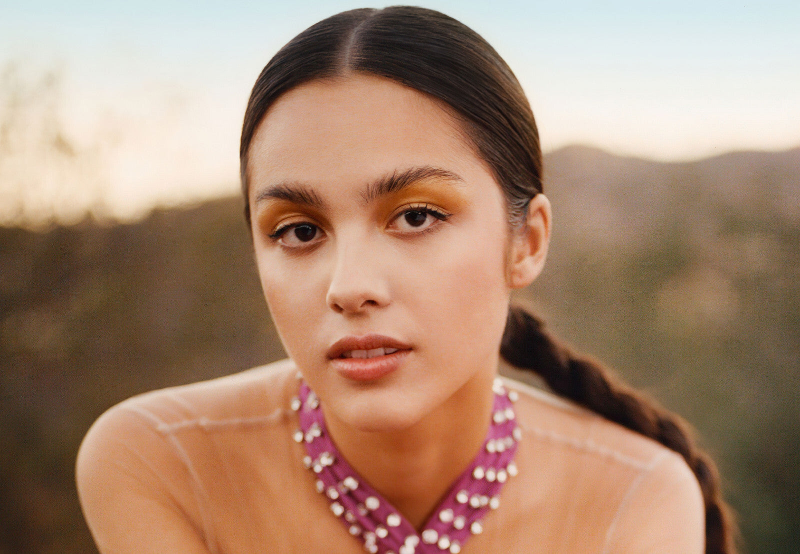 Olivia Rodrigo Pink Choker | Warm Light Portrait | Pop Music Sensation Poster - Music Poster