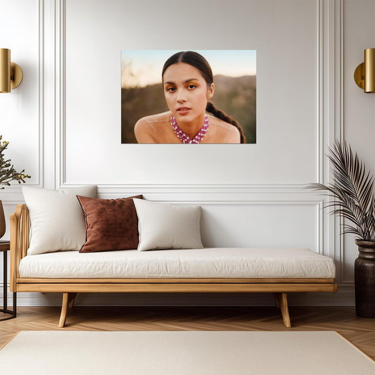 Olivia Rodrigo Pink Choker | Warm Light Portrait | Pop Music Sensation Poster - Music Poster