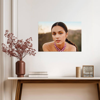 Olivia Rodrigo Pink Choker | Warm Light Portrait | Pop Music Sensation Poster - Music Poster