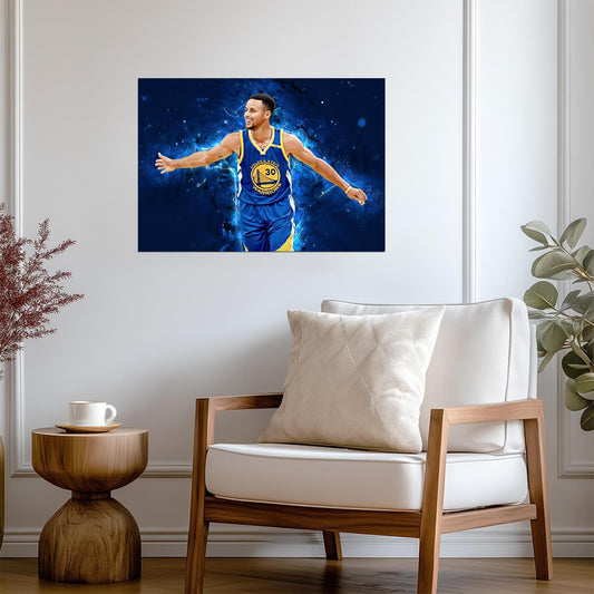 Stephen Curry Golden State Warriors | Dynamic Basketball Poster | Sports Legend Art - Sports Poster