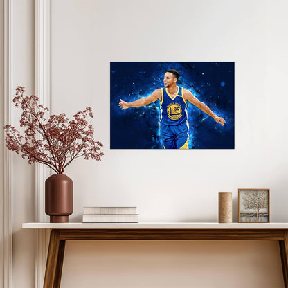 Stephen Curry Golden State Warriors | Dynamic Basketball Poster | Sports Legend Art - Sports Poster