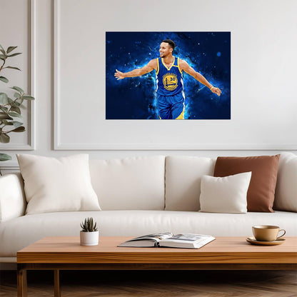 Stephen Curry Golden State Warriors | Dynamic Basketball Poster | Sports Legend Art - Sports Poster