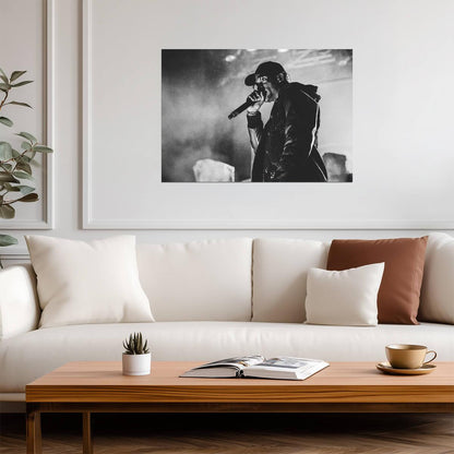 Travis Scott Monochrome Concert | Live Mic Performance | Hip Hop Music Poster - Music Poster