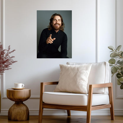 Christian Bale Portrait Photo | Actor Poster | Celebrity Wall Art - Celebrities Poster
