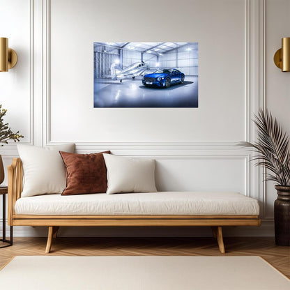 Bentley Continental GT 2018 | Blue Luxury Grand Tourer Poster | Automotive & Aviation Art Print - Cars Poster