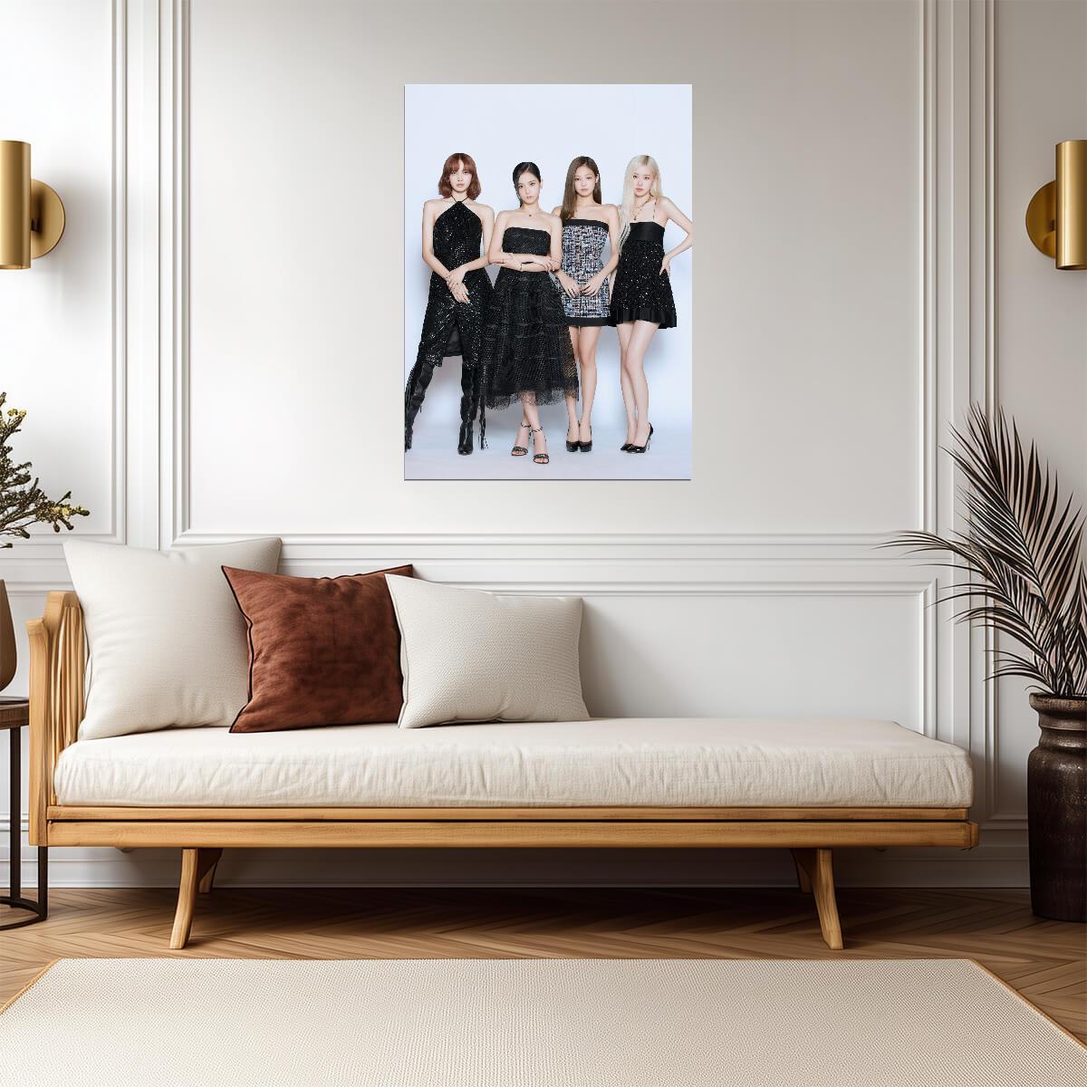 Blackpink Group Photo | K-Pop Music Poster | Lisa Jisoo Jennie & Rosé Wall Art - Music Poster