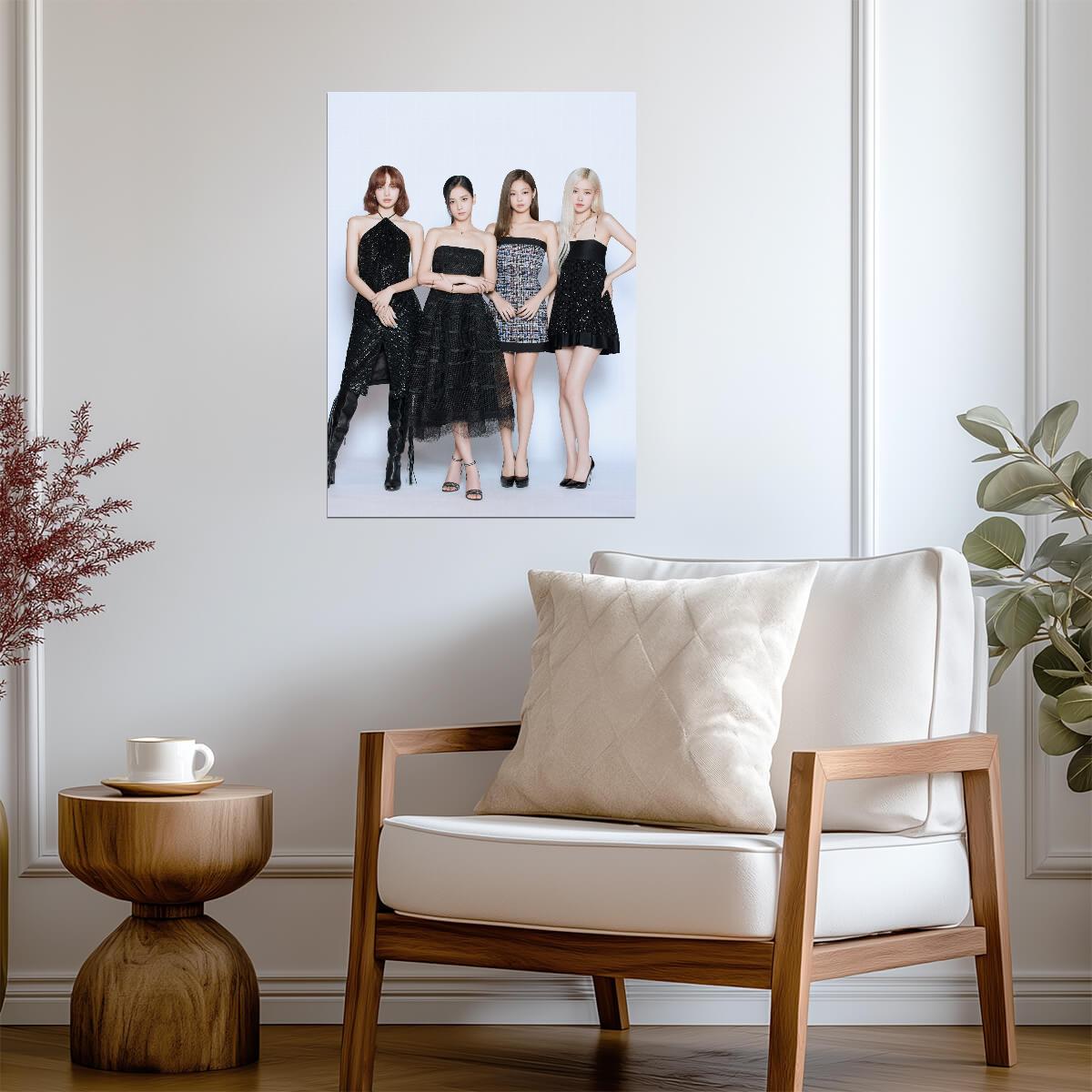 Blackpink Group Photo | K-Pop Music Poster | Lisa Jisoo Jennie & Rosé Wall Art - Music Poster