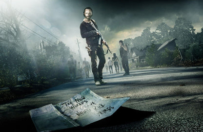 The Walking Dead Rick Grimes | The New World Map Key Art | Zombie Survival Poster - Movies & TV Poster