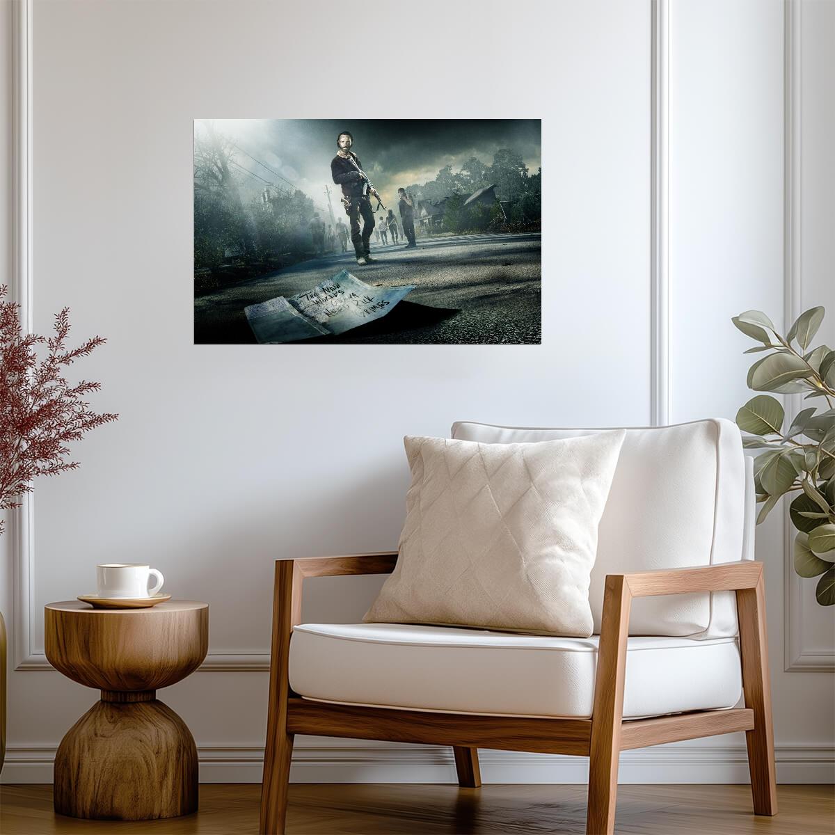 The Walking Dead Rick Grimes | The New World Map Key Art | Zombie Survival Poster - Movies & TV Poster