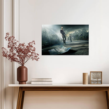 The Walking Dead Rick Grimes | The New World Map Key Art | Zombie Survival Poster - Movies & TV Poster