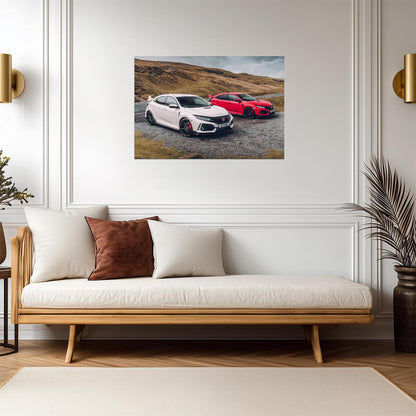Honda Civic Type R (FK8) | Red & White Hot Hatch Poster | JDM Performance Cars - Cars Poster