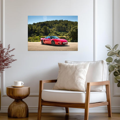 Honda NSX 1st Gen (NA1) | Classic JDM Supercar Poster | Red 90s Sports Car - Cars Poster