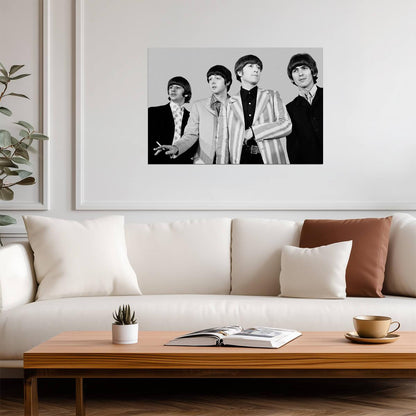 The Beatles 1966 Group Photo | John Lennon Striped Blazer | Classic Rock Band Poster - Music Poster