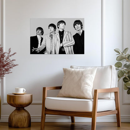 The Beatles 1966 Group Photo | John Lennon Striped Blazer | Classic Rock Band Poster - Music Poster