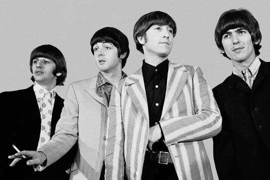The Beatles 1966 Group Photo | John Lennon Striped Blazer | Classic Rock Band Poster - Music Poster