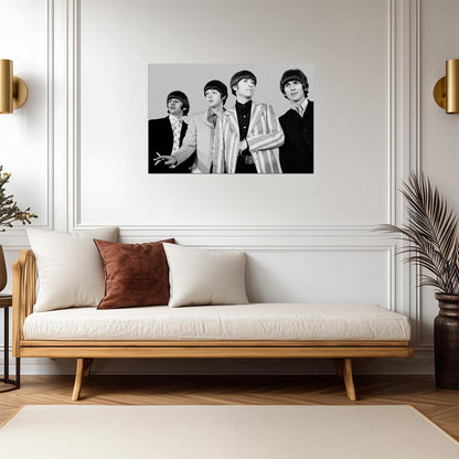 The Beatles 1966 Group Photo | John Lennon Striped Blazer | Classic Rock Band Poster - Music Poster