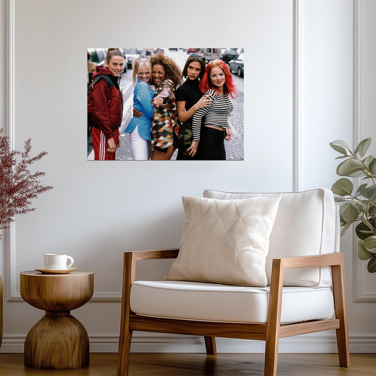 Spice Girls Street Huddle | 90s Group Portrait | Retro Girl Power Poster - Music Poster