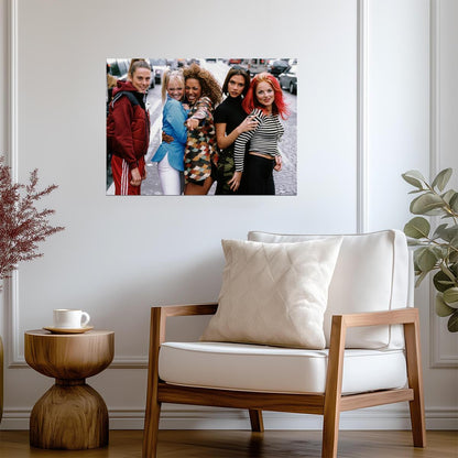 Spice Girls Street Huddle | 90s Group Portrait | Retro Girl Power Poster - Music Poster