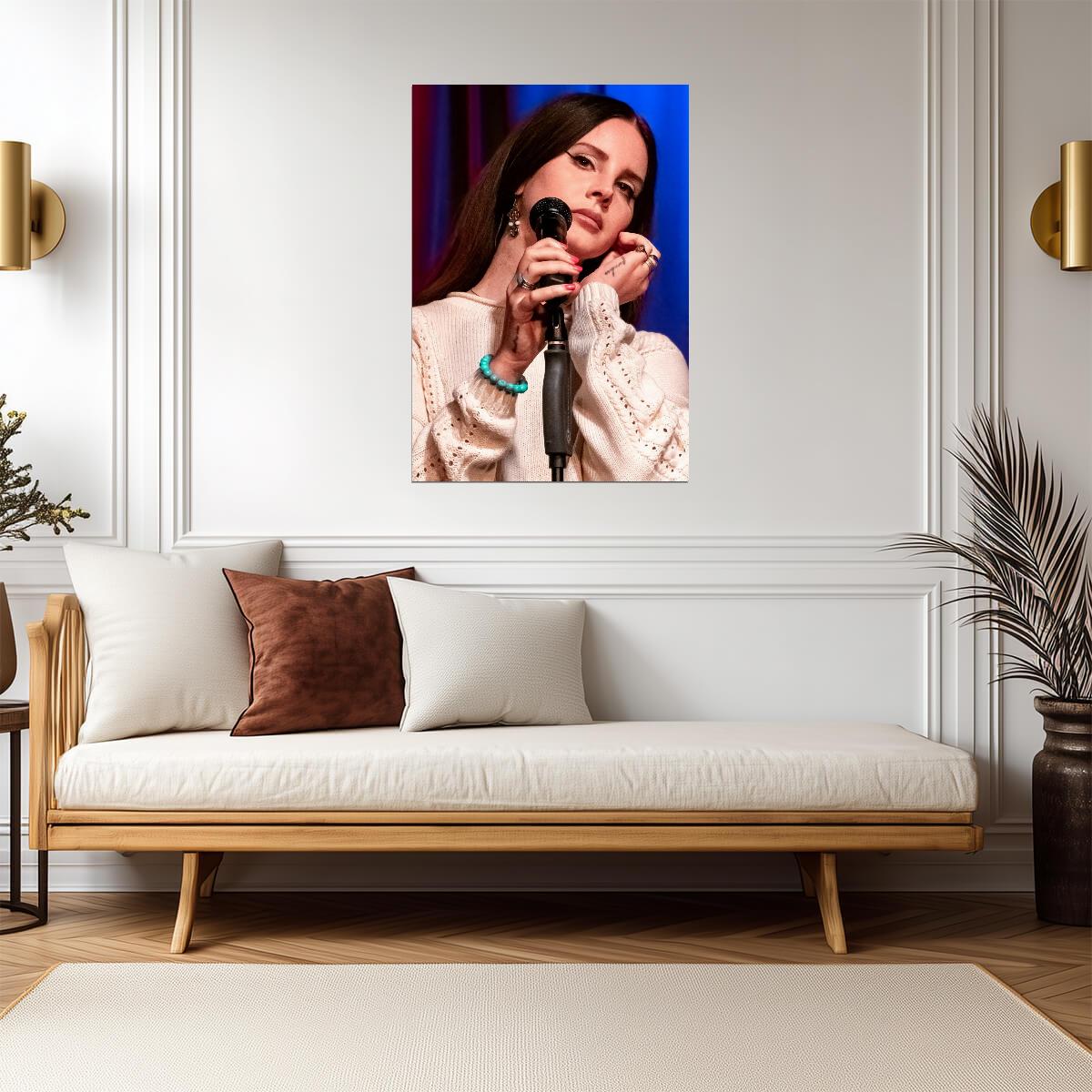 Lana Del Rey Singing Live | Concert Performance Poster | Music Star Wall Art - Music Poster