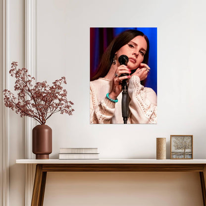 Lana Del Rey Singing Live | Concert Performance Poster | Music Star Wall Art - Music Poster